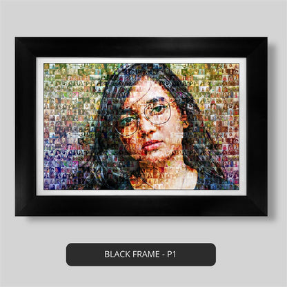 Best gift for sister's birthday: Personalized photo collage in a mosaic art frame