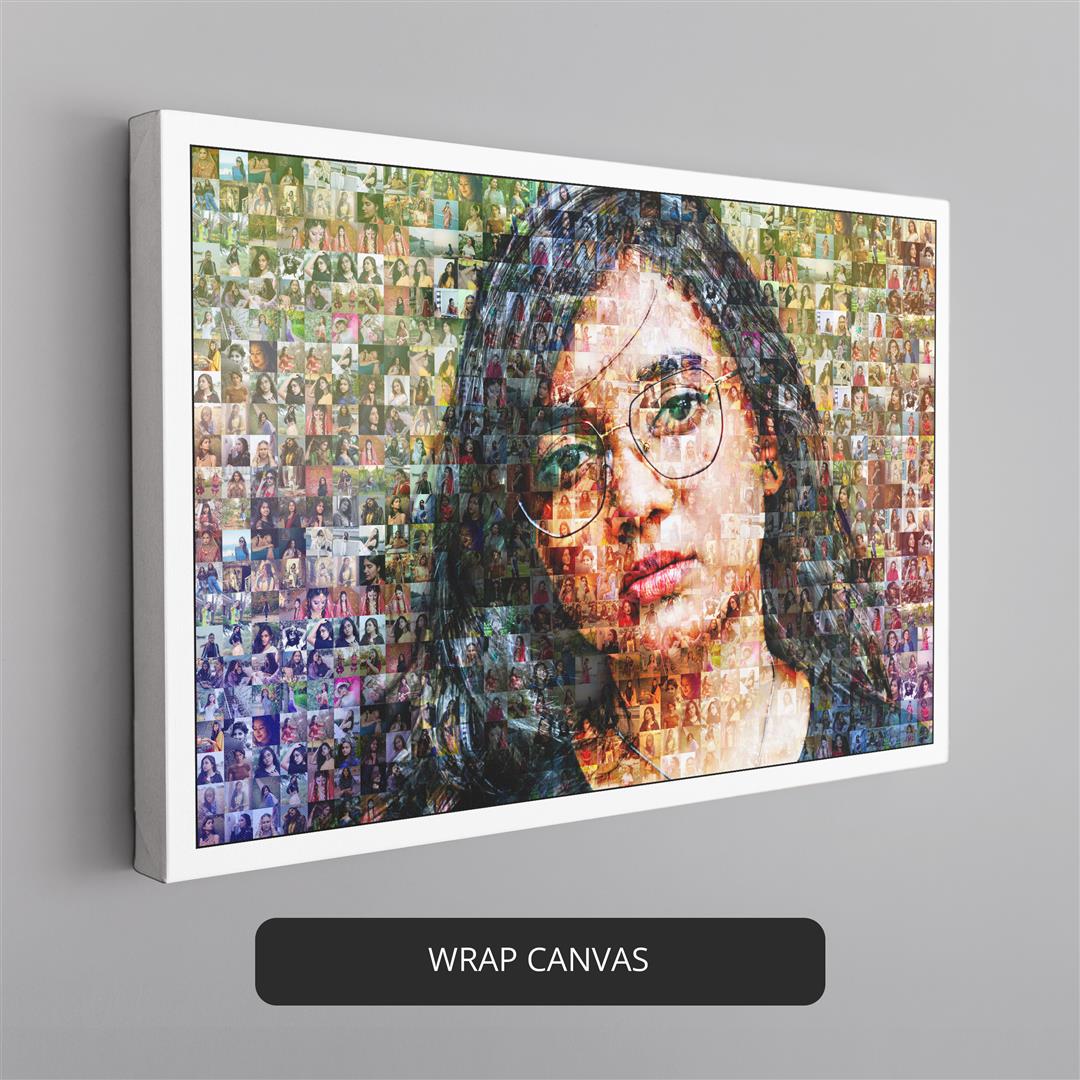Thoughtful birthday gift ideas for sister: Personalized photo collage in mosaic art