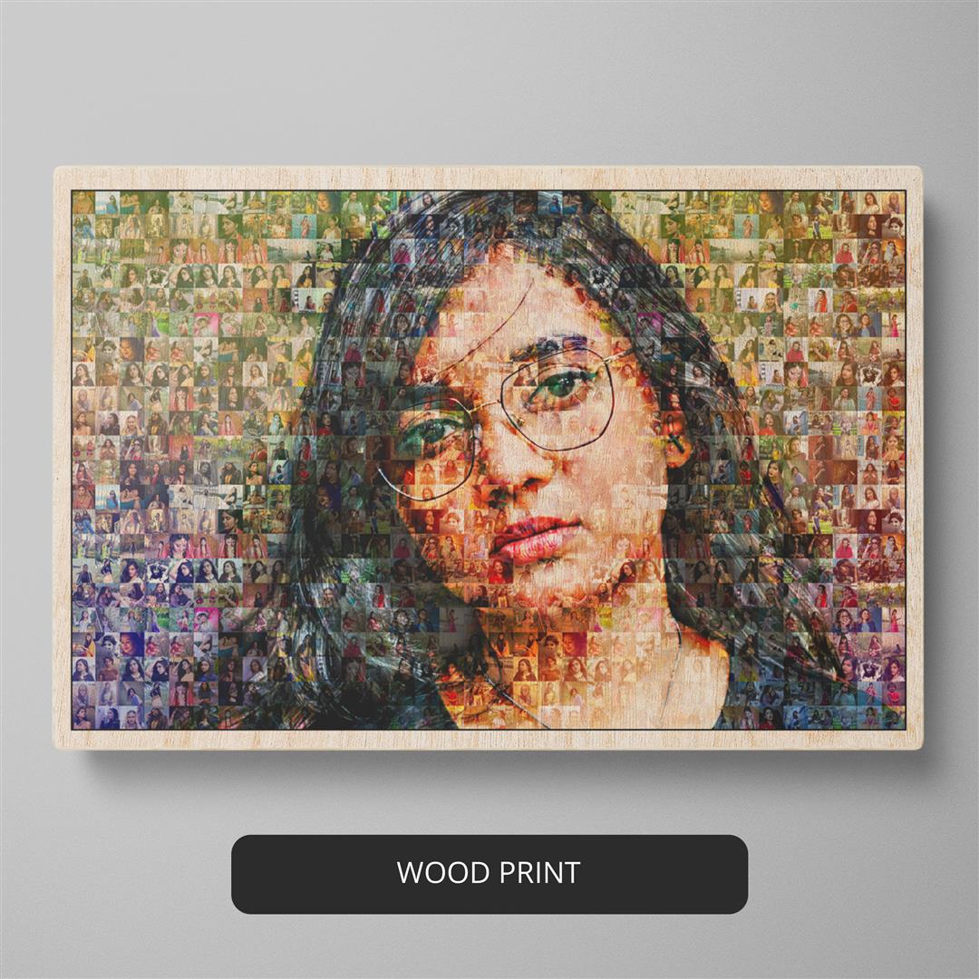 Best photo mosaic gift: Customized photo collage in a unique frame