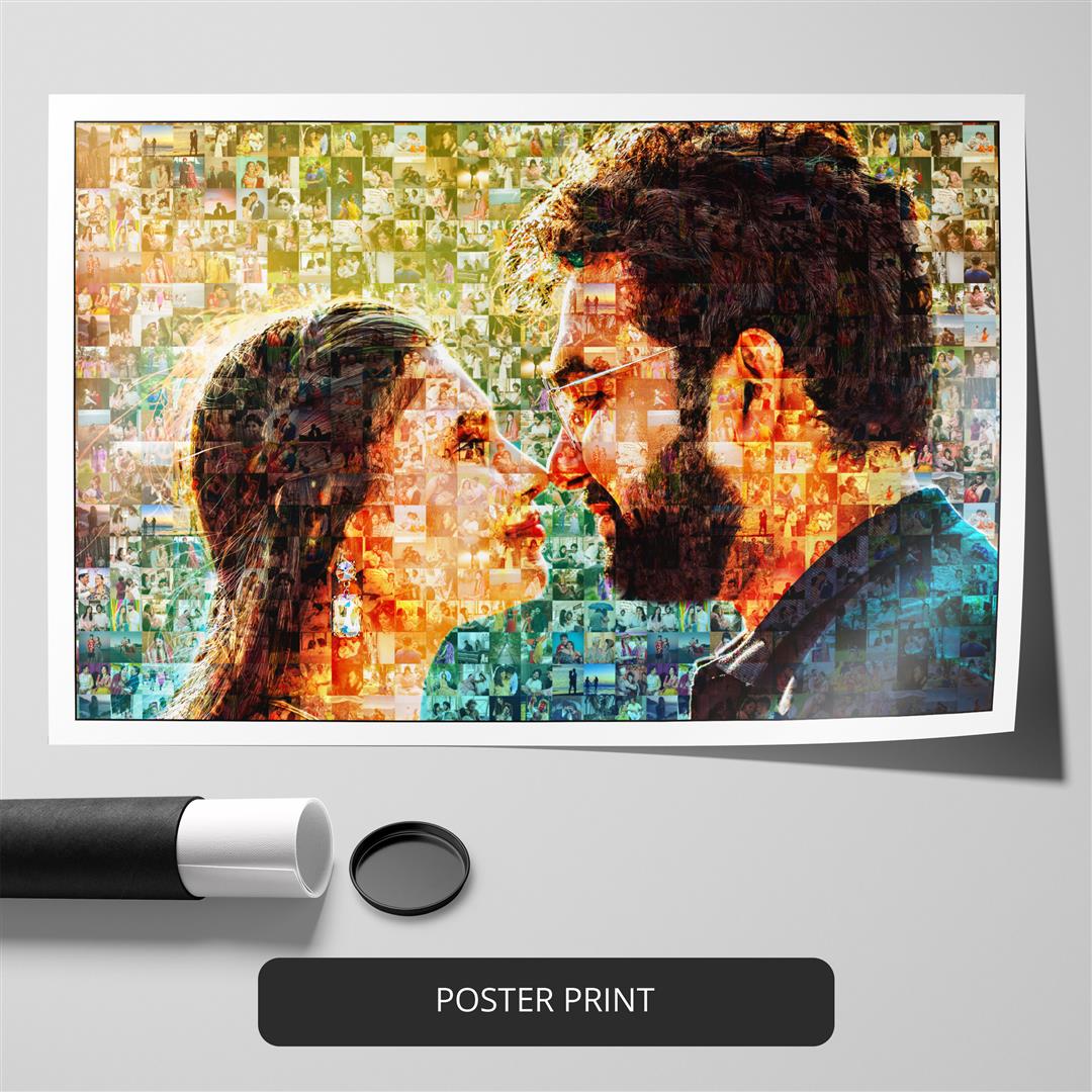 Gift for couple - Customized photo mosaic anniversary gift