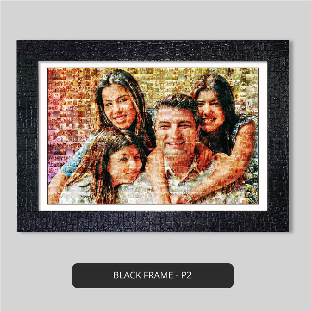 Thank you gifts for family: Personalized family wall art with mosaic frames