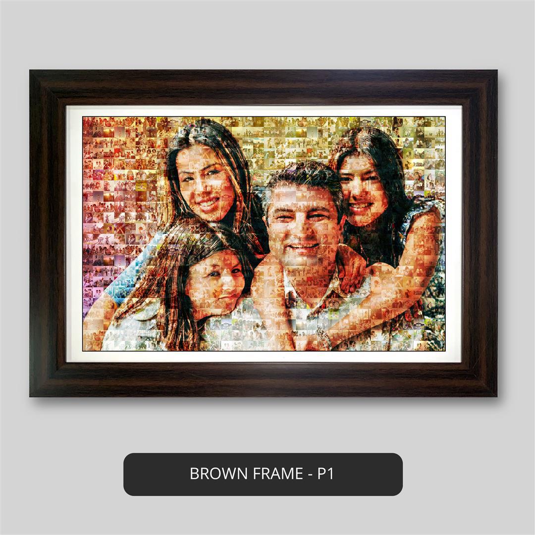 Custom family gifts: Personalized photo collage with mosaic picture frames