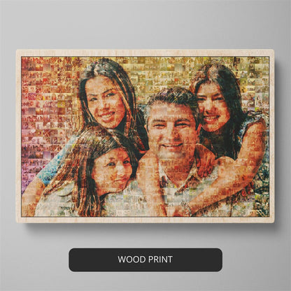 Family gift ideas: Personalized family wall art with mosaic frames