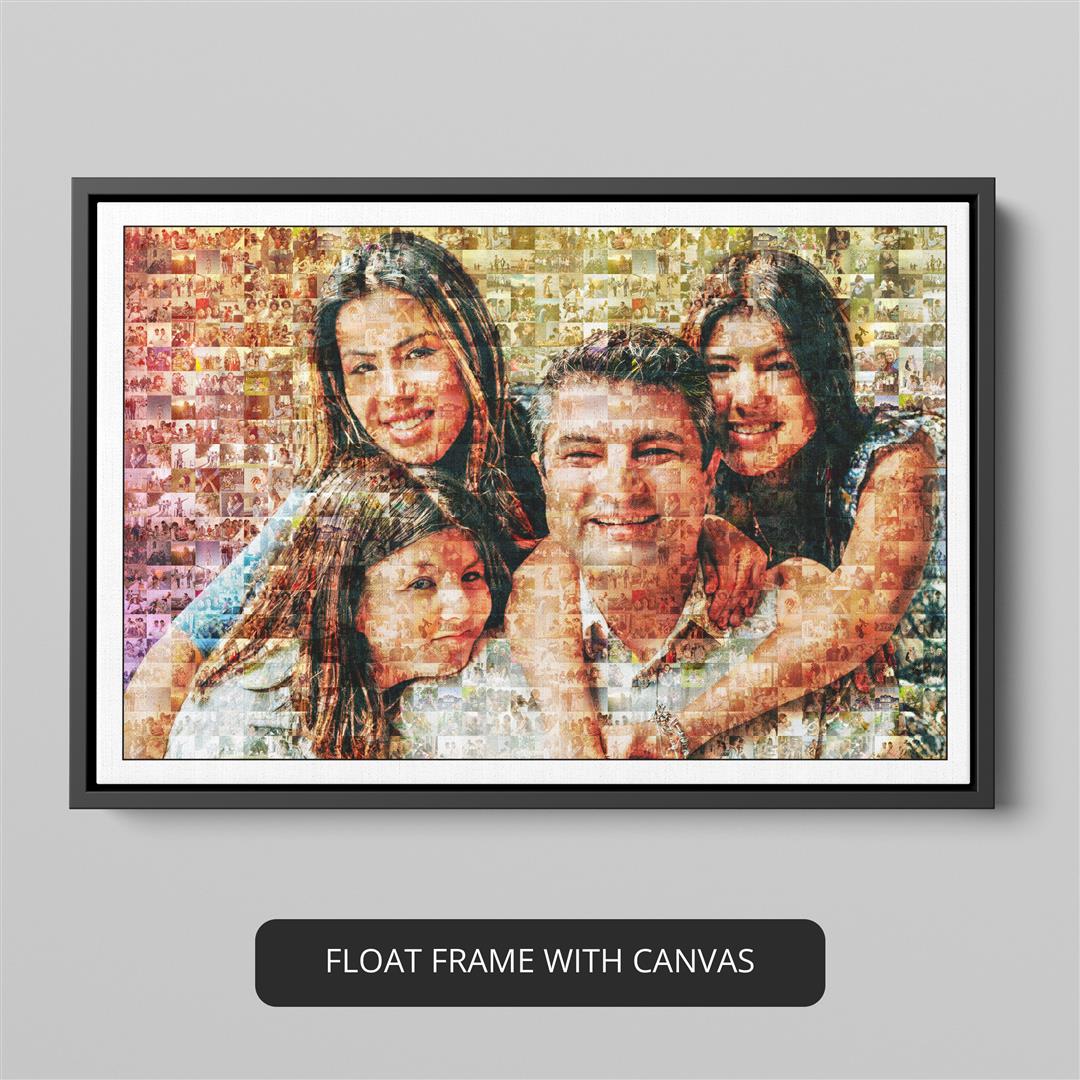 Customized photo collage: Personalized family gifts with mosaic frames