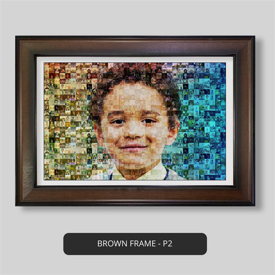 Personalized gifts for son: Mosaic photo print that tells a story