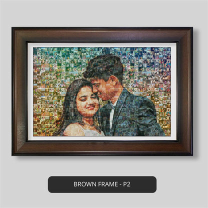 Gift for couple - Handcrafted photo mosaic for a shared journey of love