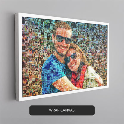 Custom birthday gifts for her: Photo mosaic frame for sister's special day