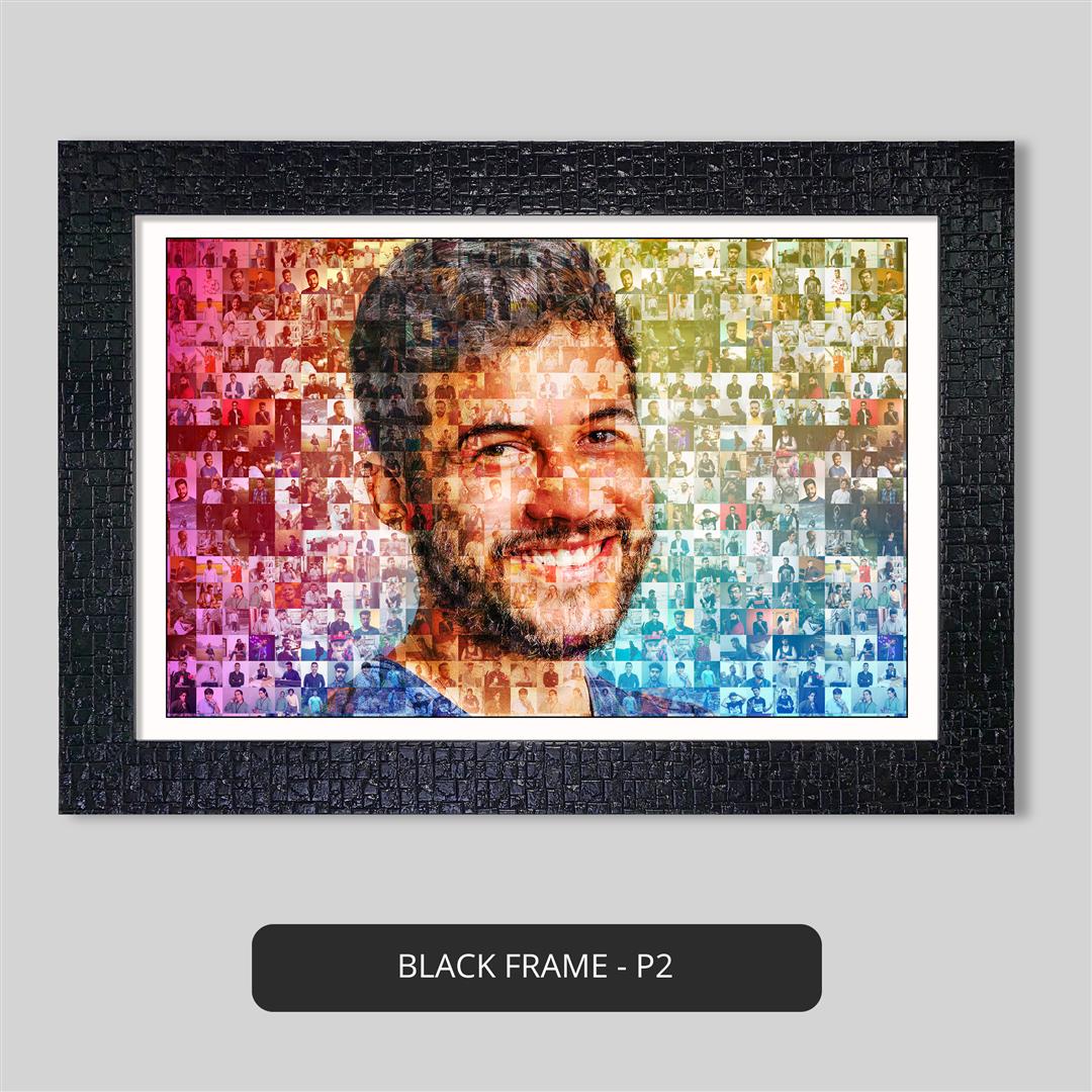Wedding Anniversary Gift for Husband: Customized Photo Mosaic Frame