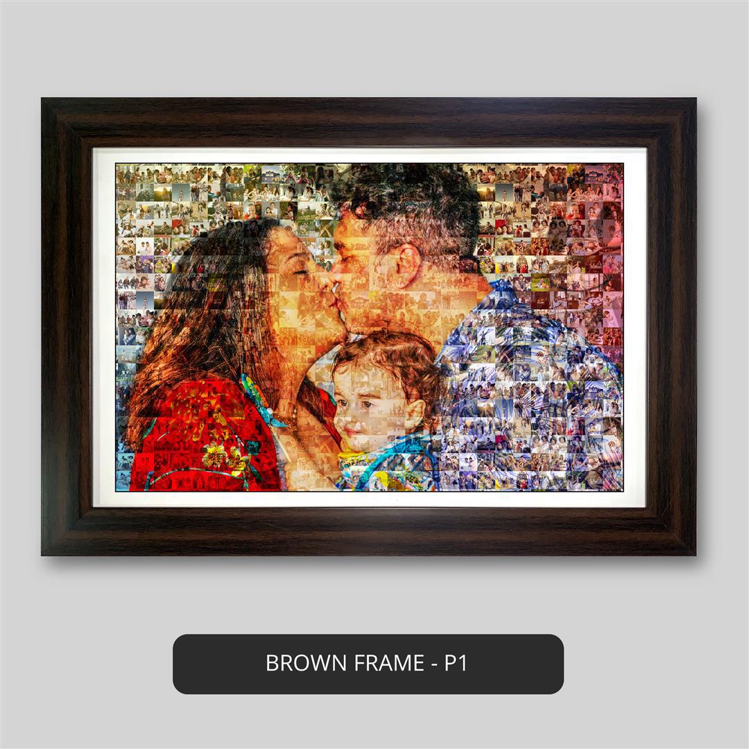 Mosaic art gifts: Customized mosaic portrait for couples